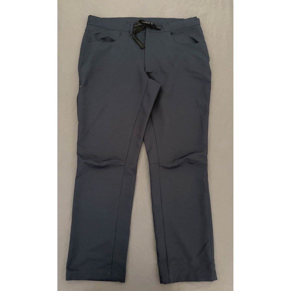 Stoic Hiking Pants Mens Size 38X32 Navy Blue Ripstop‎ Belt Articulated Outdoor